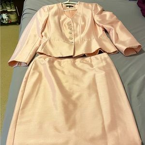 John Meyer iridescent pink skirt suit